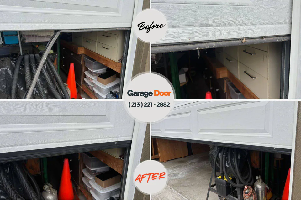 Before and after: garage door repair Southmont, NC
